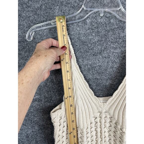 H&M Loose Knitted Halter Top Women's Large Cropped Beige - Picture 5 of 10